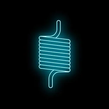 Aqua neon spring coil bouncing on black Illustration