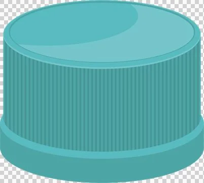 Aqua plastic cap with textured sides and a smooth top, typically used to se.. Stock Illustration