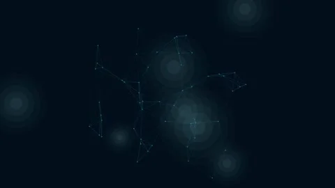 Aqua radial plexus on dark background, corporate technology connection motion 스톡 동영상 342632012