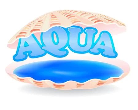 Aqua sign in the shell Stock Illustration