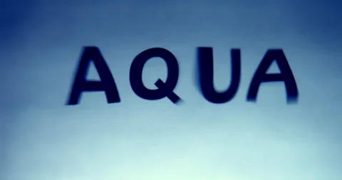 AQUA Text Distorted Through Wavy Water Surface Stock Footage 341597342