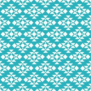 Aqua vector tribal seamless pattern background. Stock Illustration