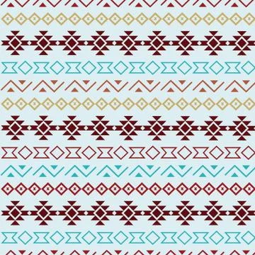 Aqua vector tribal seamless pattern background. Stock Illustration