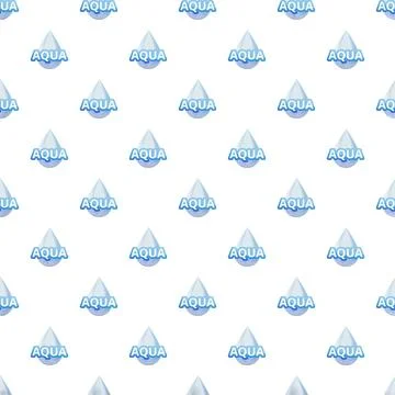 Aqua water drop seamless pattern on white background Stock Illustration