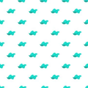 Aqua wave shapes forming a repeating pattern on white 库存插图