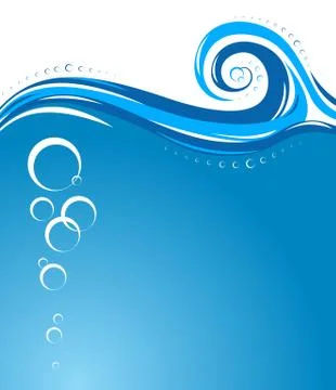 Aqua waves background Stock Illustration
