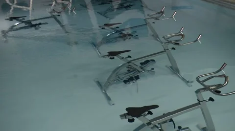 Aquabikes for water therapy Stock Footage 40393054