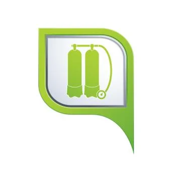 Aqualung icon green pointer Stock Illustration