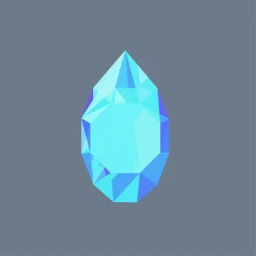 Aquamarine gem shining logo vector drop shaped Stock Illustration