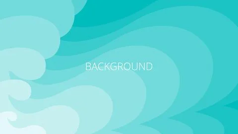 Aquamarine green abstract background with sharp wavy lines Stock Illustration