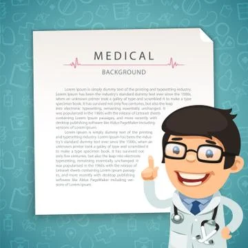 Aquamarine Medical Background with Doctor Stock Illustration
