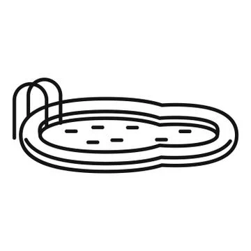 Aquapark pool icon, outline style Stock Illustration