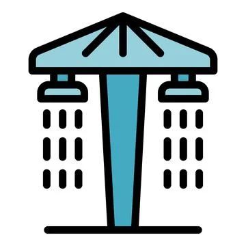 Aquapark shower icon vector flat Stock Illustration
