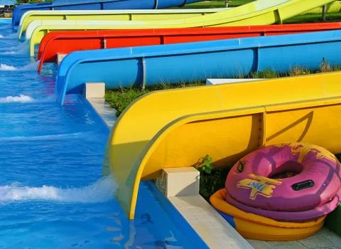 Aquapark slides Stock Photos
