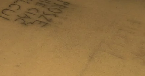 The Aquaphor Process of a Small Engraving Making, When a Machine Tool is Stock Footage 53376199