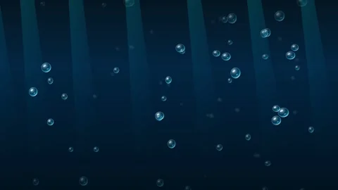 Aquarium Bubble Stream Rising Loop with soft blue water tint and 4K Loop Видео 346357531