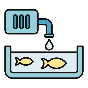 Aquarium filter cleaning maintaining fish tank water Stock Illustration