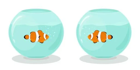 Aquarium fish cartoon illustration in flat style Stock Illustration