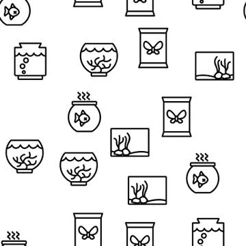 Aquarium Fish Decor Vector Seamless Pattern イラスト素材