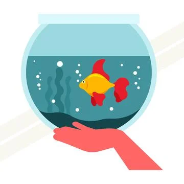 Aquarium-with-fish Stock Illustration