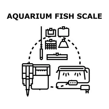 Aquarium fish scale concept vector drawing illustration Stock Illustration
