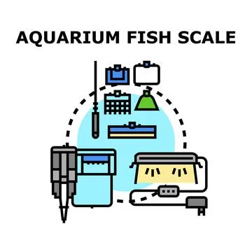 Aquarium fish scale concept vector drawing illustration Stock Illustration