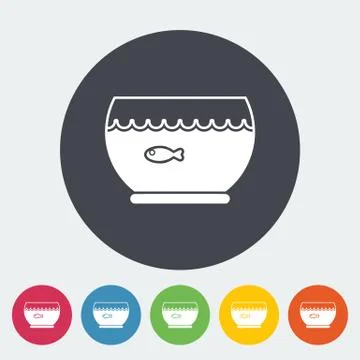 Aquarium flat icon Stock Illustration