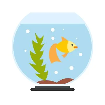 Aquarium flat icon Stock Illustration