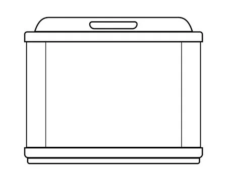 Aquarium or terrarium. Empty rectangular aquarium with tray and lid. Stock Illustration