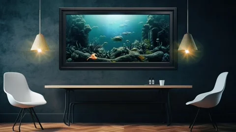 Aquarium Picture Frame Stock Footage 246424822