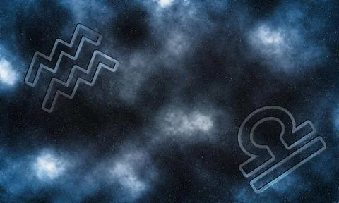 Aquarius and Libra Compatibility Stock Illustration