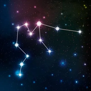 Aquarius constellation in the night sky Stock Illustration