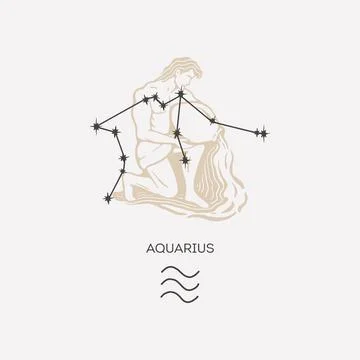 Aquarius constellation vector illustration. Stock Illustration
