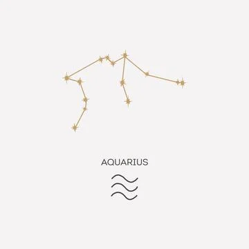 Aquarius constellation vector illustration. Stock Illustration