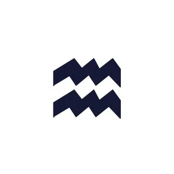 Aquarius flat icon, vector color simple illustration Stock Illustration
