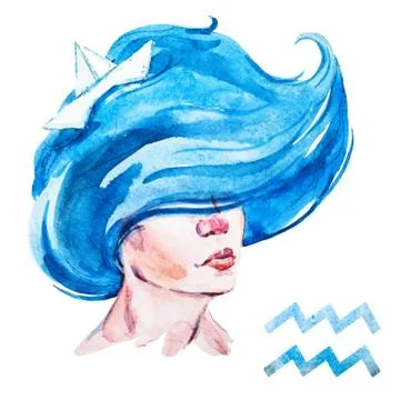 Aquarius horoscope vector Stock Illustration