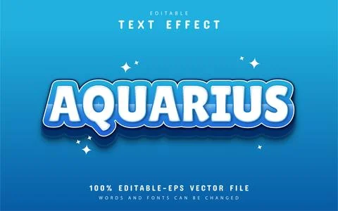 Aquarius text effect Stock Illustration