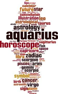 Aquarius word cloud Stock Illustration