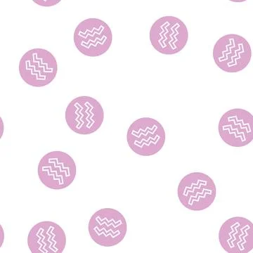 Aquarius zodiac glyph seamless pattern Stock Illustration