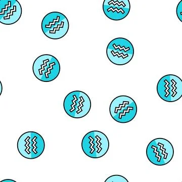 Aquarius zodiac vector seamless pattern Stock Illustration