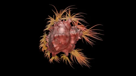 Aquatic alien life . Side view. 3d animation Stock Footage 89156580