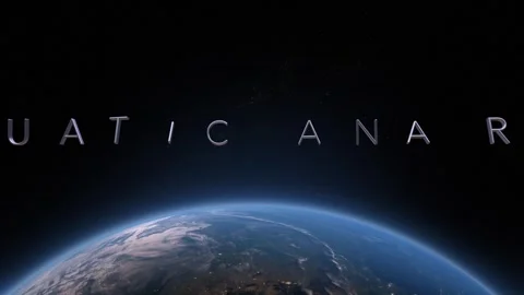 Aquatic anarchy 3D title animation on the planet Earth background Stock Footage 258773298