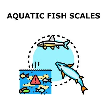 Aquatic ecosystem pollution impacting fish habitat and health Stock Illustration