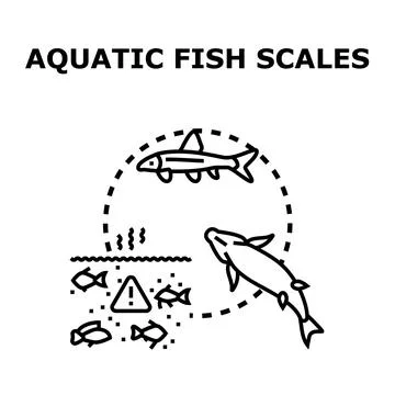 Aquatic ecosystem pollution impacting fish habitat and health Illustrazione stock