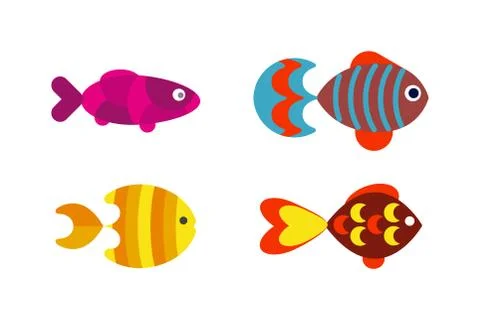 Aquarium Fish Tropical Animal Neon Glow Icon Illustration Stock