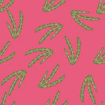 Aquatic marine foliage seamless pattern with green random seaweed ornament. P Stock Illustration