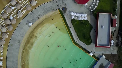 Aquatic Park Drone Pool 2 Stock Footage 169618255