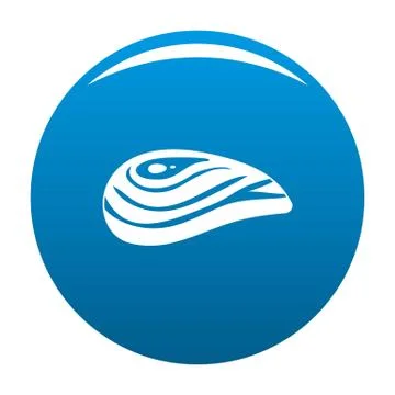 Aquatic shell icon vector blue Illustrazione stock