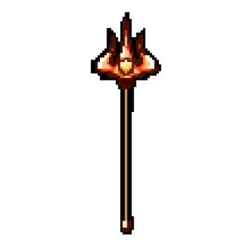 Aquatic trident magic pixel art vector illustration Stock Illustration