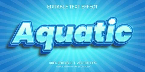 Aquatic vector text effect with modern style design Stock Illustration